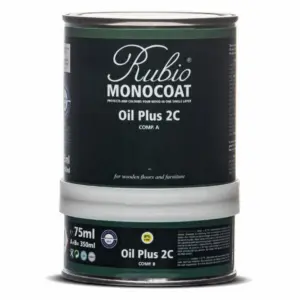 מיכל צבע Rubio Monocoat Oil Plus 2C, מתאים לרצפות ורהיטים מעץ.